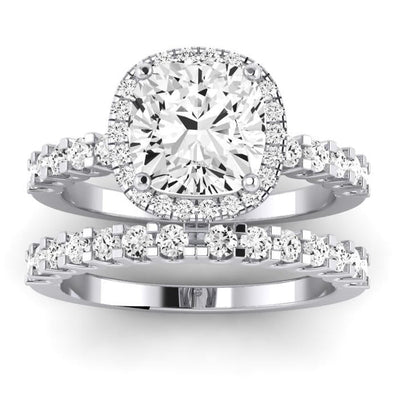 Sweetpea Cushion Moissanite Bridal Set whitegold