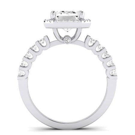 Sweetpea Emerald Moissanite Bridal Set whitegold