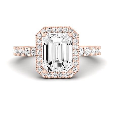 Sweetpea Emerald Moissanite Bridal Set rosegold