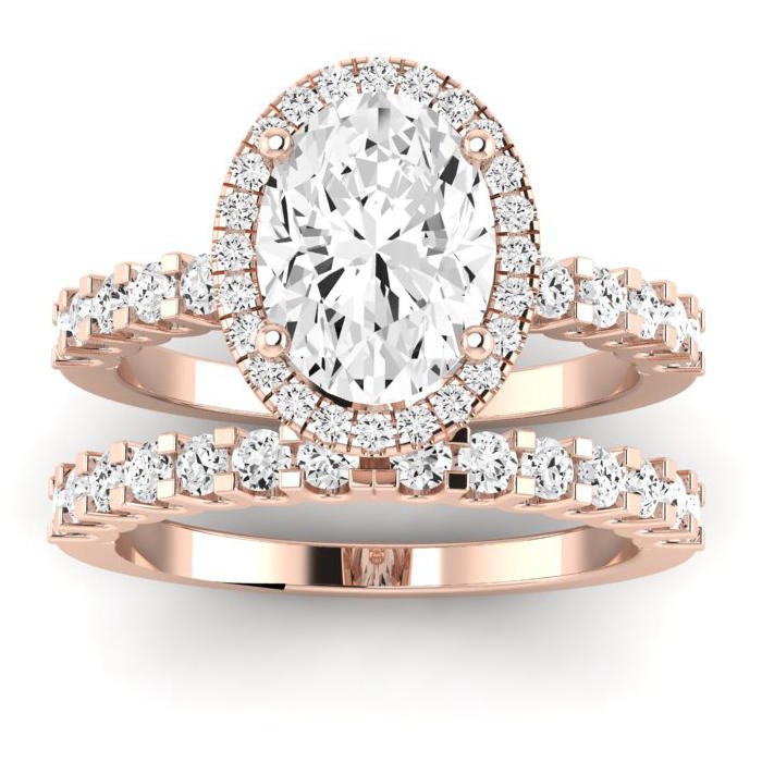 Sweetpea Oval Moissanite Bridal Set rosegold