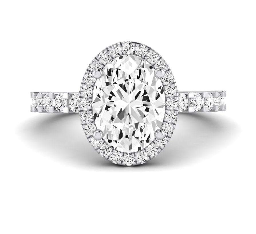 Sweetpea Oval Moissanite Engagement Ring whitegold
