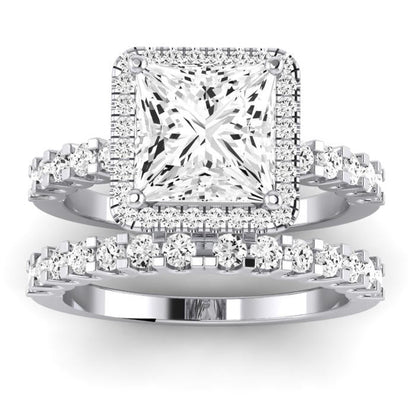 Sweetpea Princess Moissanite Bridal Set whitegold