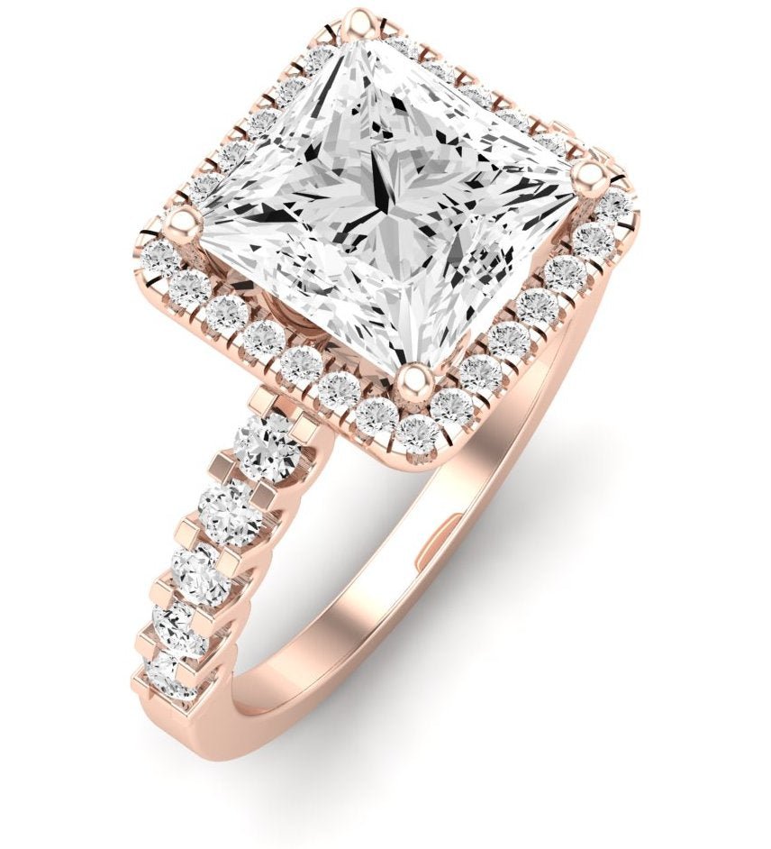 Sweetpea Princess Moissanite Engagement Ring rosegold