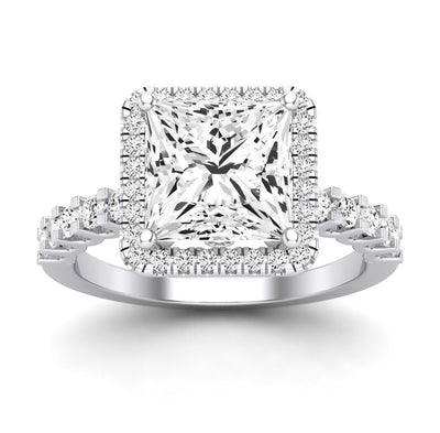 Sweetpea Princess Moissanite Engagement Ring whitegold