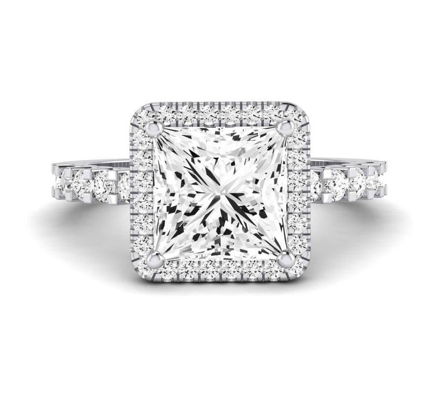 Sweetpea Princess Moissanite Engagement Ring whitegold