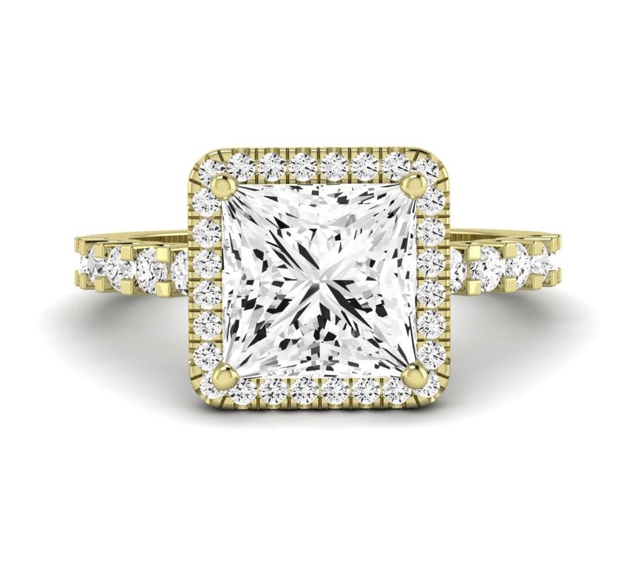 Sweetpea Princess Moissanite Engagement Ring yellowgold