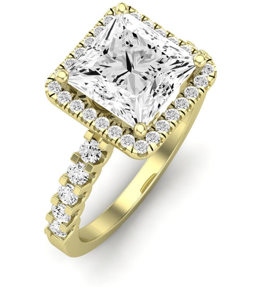 Sweetpea Princess Moissanite Engagement Ring yellowgold