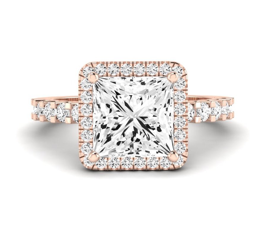 Sweetpea Princess Moissanite Engagement Ring rosegold