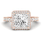 Sweetpea Princess Moissanite Engagement Ring rosegold