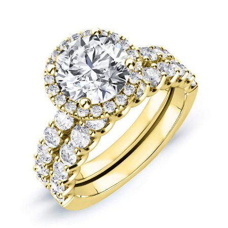 Sweetpea Round Moissanite Bridal Set yellowgold