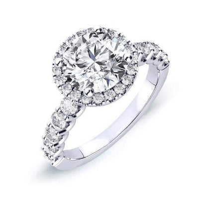 Sweetpea Round Moissanite Engagement Ring whitegold