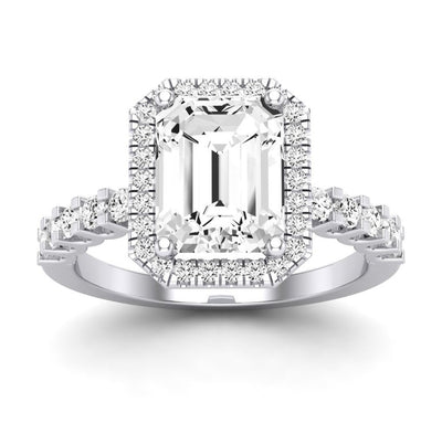 Sweetpea Emerald Diamond Engagement Ring (Lab Grown Igi Cert) whitegold