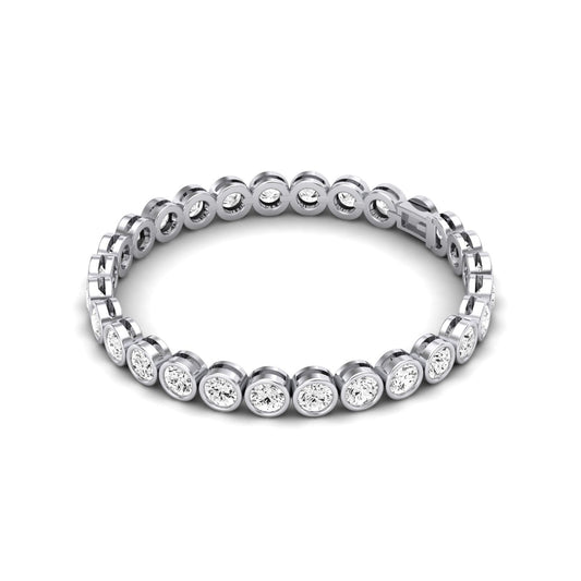 Sydney Round Bezel Set Modern Moissanite Bracelet whitegold