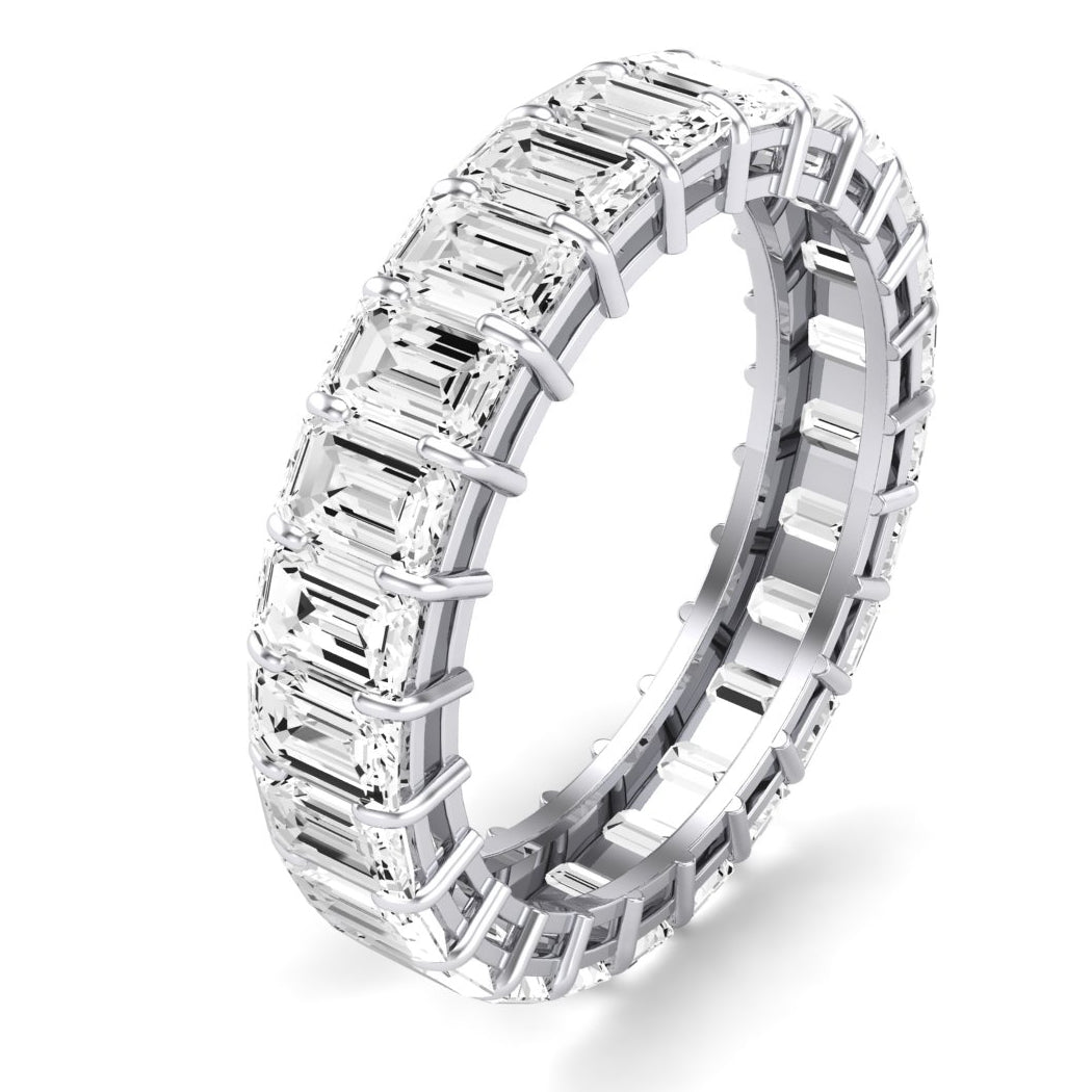 Sylvan Emerald Cut Diamond Eternity Band (Clarity Enhanced) whitegold