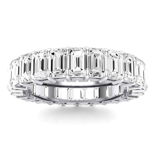 Sylvan Emerald Cut Moissanite Eternity Band whitegold