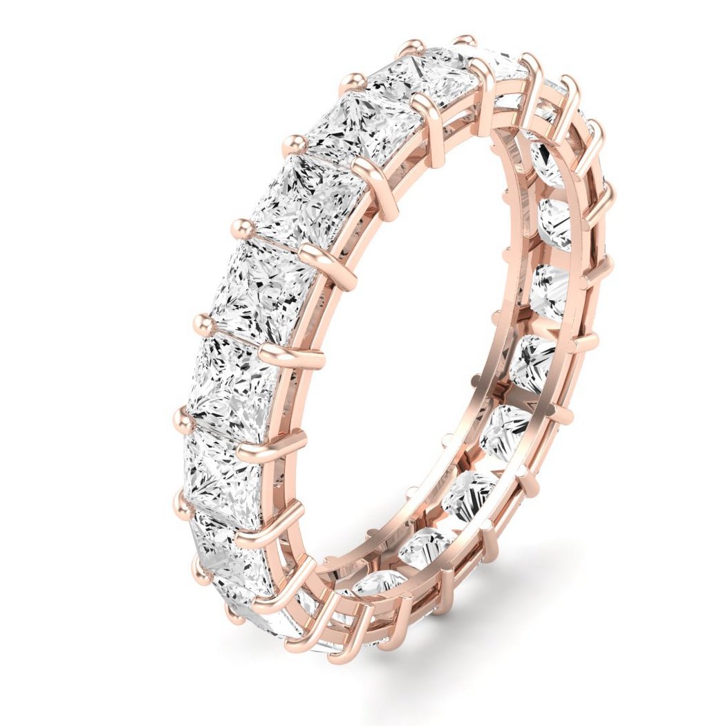 Sylvan Princess Cut Moissanite Eternity Band rosegold