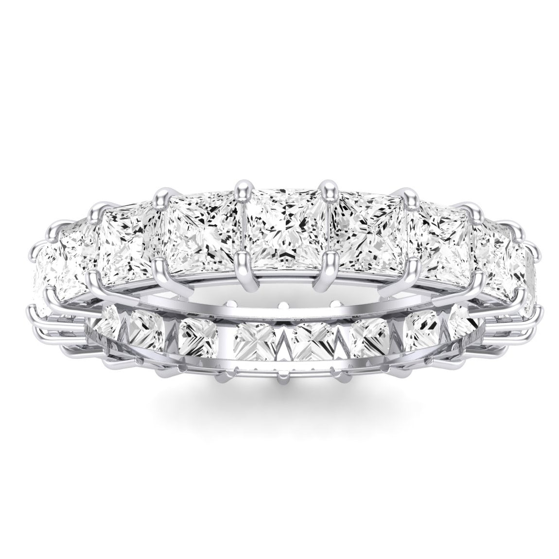 Sylvan Princess Cut Moissanite Eternity Band whitegold