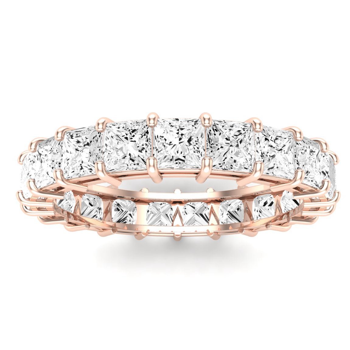 Sylvan Princess Cut Moissanite Eternity Band rosegold