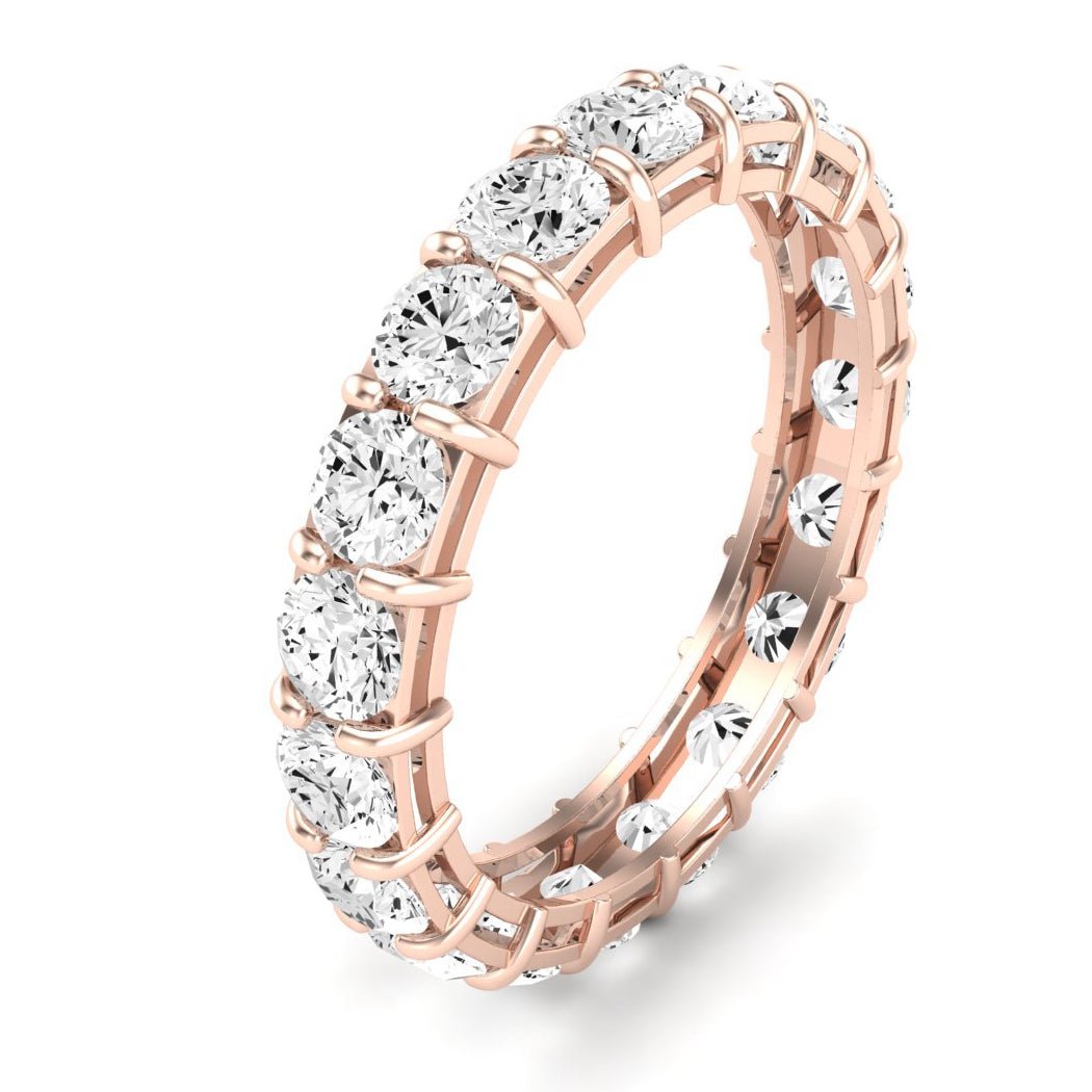 Sylvan Round Cut Moissanite Eternity Band rosegold