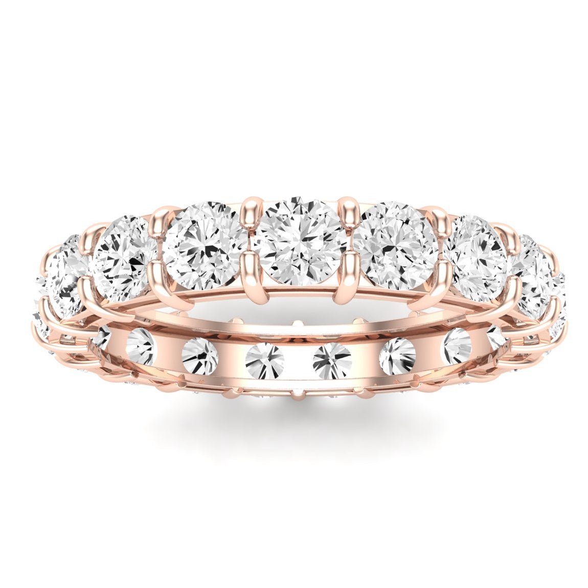 Sylvan Round Cut Moissanite Eternity Band rosegold