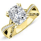 Tansy Diamond Matching Band Only (engagement Ring Not Included) For Ring With Cushion Center yellowgold