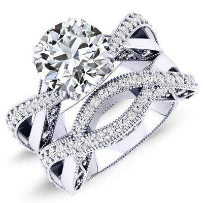 Tansy Moissanite Matching Band Only (engagement Ring Not Included) For Ring With Round Center whitegold