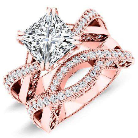 Tansy Princess Diamond Bridal Set (Lab Grown Igi Cert) rosegold