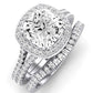 Tea Rose Cushion Diamond Bridal Set (Lab Grown Igi Cert) whitegold