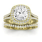 Tea Rose Cushion Diamond Bridal Set (Lab Grown Igi Cert) yellowgold