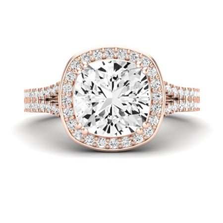 Tea Rose Cushion Diamond Bridal Set (Lab Grown Igi Cert) rosegold