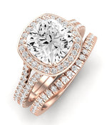 Tea Rose Cushion Diamond Bridal Set (Lab Grown Igi Cert) rosegold