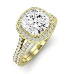 Tea Rose Cushion Diamond Bridal Set (Lab Grown Igi Cert) yellowgold
