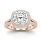 Tea Rose Cushion Diamond Bridal Set (Lab Grown Igi Cert) rosegold