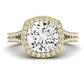 Tea Rose Cushion Diamond Engagement Ring (Lab Grown Igi Cert) yellowgold