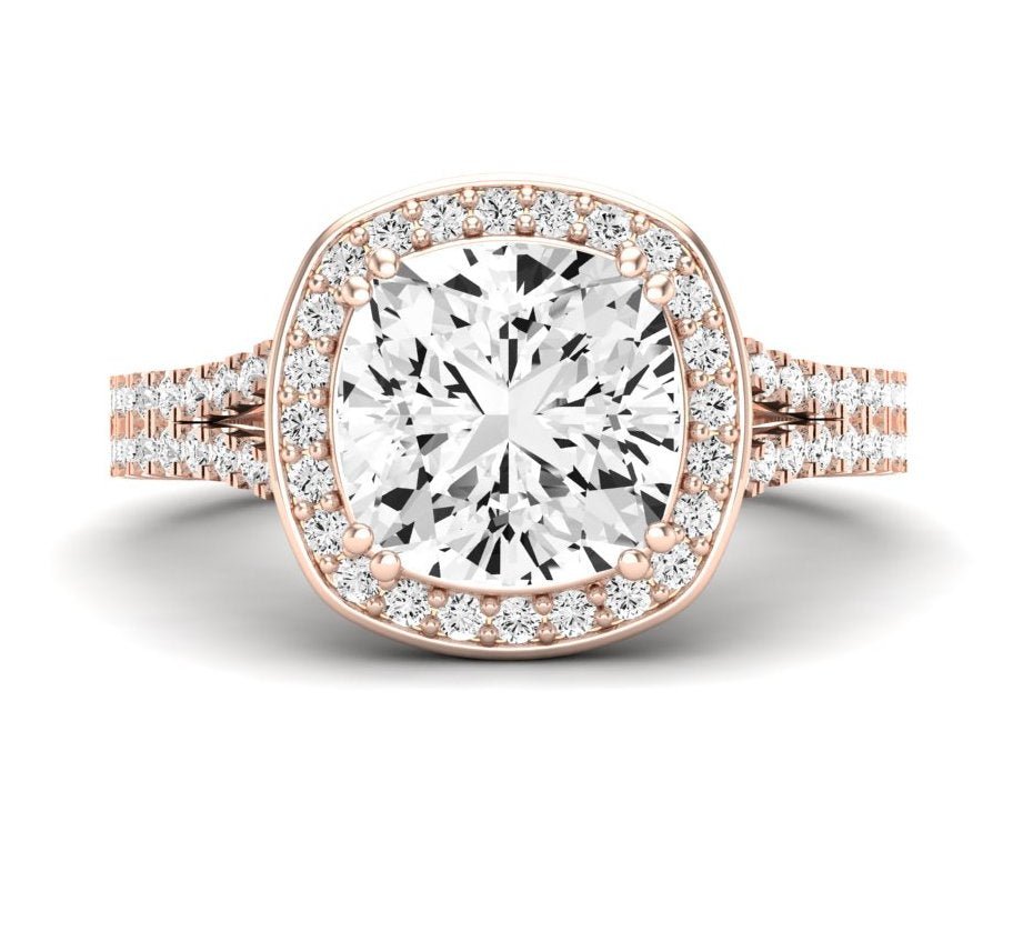 Tea Rose Cushion Diamond Engagement Ring (Lab Grown Igi Cert) rosegold