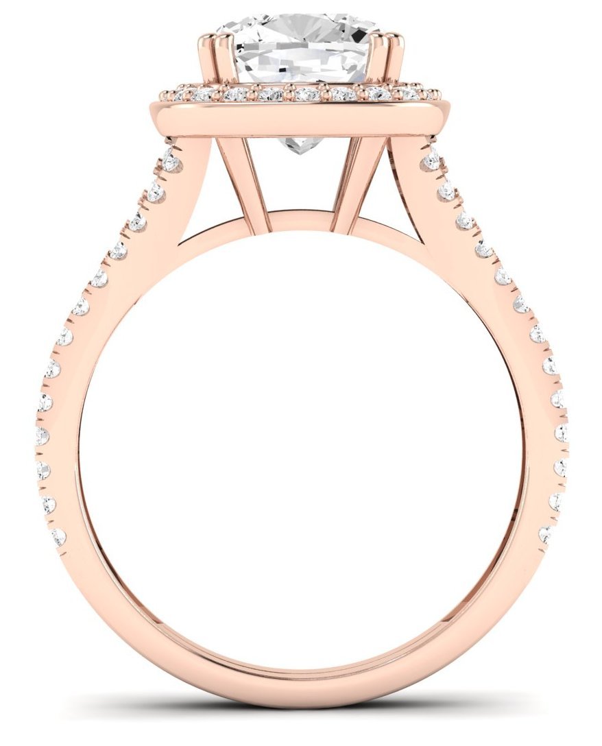 Tea Rose Cushion Diamond Engagement Ring (Lab Grown Igi Cert) rosegold