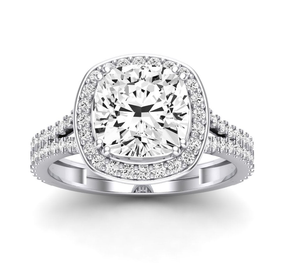Tea Rose Cushion Diamond Engagement Ring (Clarity Enhanced)