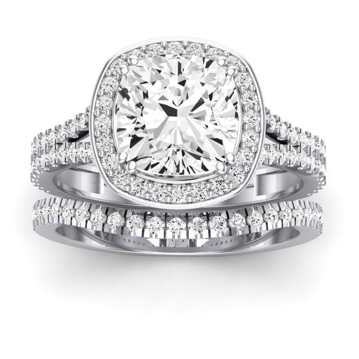 1.00 ct - Tea Rose - Cushion Lab Diamond Bridal Set (IGI Certified)