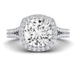 Tea Rose Cushion Diamond Engagement Ring (Lab Grown Igi Cert) whitegold