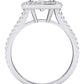 Tea Rose Cushion Diamond Engagement Ring (Lab Grown Igi Cert) whitegold