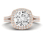 Tea Rose Cushion Diamond Engagement Ring (Lab Grown Igi Cert) rosegold