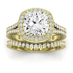 Tea Rose Diamond Matching Band Only (does Not Include Engagement Ring) For Ring With Cushion Center yellowgold