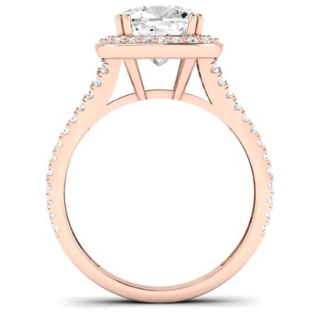 Tea Rose Diamond Matching Band Only (does Not Include Engagement Ring) For Ring With Cushion Center rosegold