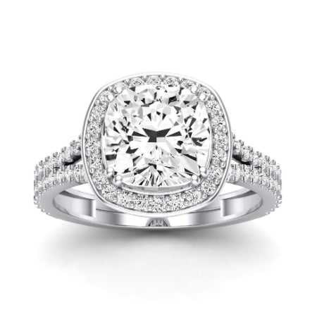 Tea Rose Diamond Matching Band Only (does Not Include Engagement Ring) For Ring With Cushion Center whitegold