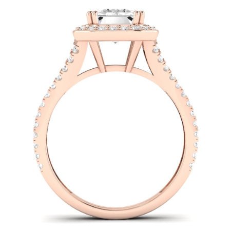 Tea Rose Diamond Matching Band Only (does Not Include Engagement Ring) For Ring With Emerald Center rosegold