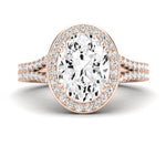 Tea Rose Diamond Matching Band Only (does Not Include Engagement Ring) For Ring With Oval Center rosegold