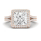 Tea Rose Diamond Matching Band Only (does Not Include Engagement Ring) For Ring With Princess Center rosegold