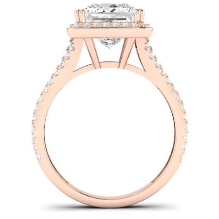 Tea Rose Diamond Matching Band Only (does Not Include Engagement Ring) For Ring With Princess Center rosegold