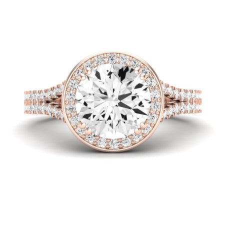 Tea Rose Diamond Matching Band Only (does Not Include Engagement Ring) For Ring With Round Center rosegold