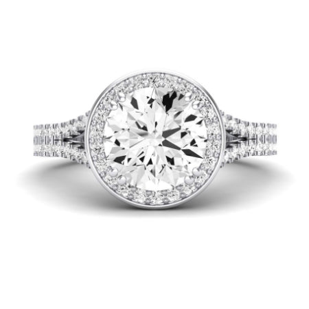 Tea Rose Diamond Matching Band Only (does Not Include Engagement Ring) For Ring With Round Center whitegold